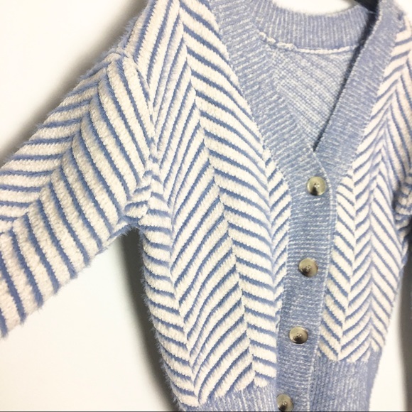 FRNCH Paris Chenille Oversized Chevron Cardigan - Picture 3 of 8